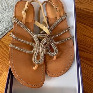 Stewart Weitzman thongshow adobe vachetta sandalu